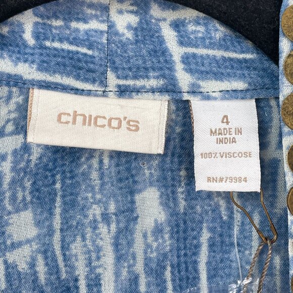 NEW Chicos 4 Womens Plus XXL Bimini Embellished 3/4 Sleeve Open Cardigan Kimono - Picture 4 of 13